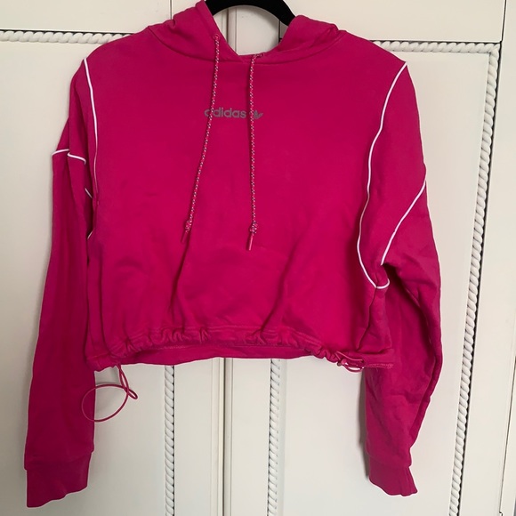 Adidas pink cropped hoodie - Picture 2 of 6